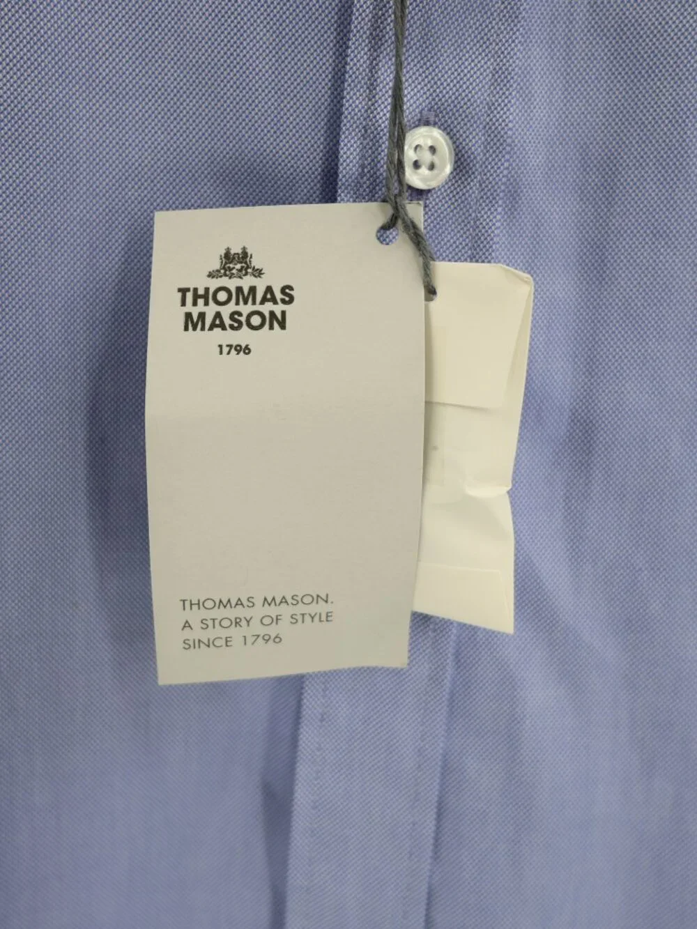 NWT J CREW Dress Shirt Mens 15.5 Thomas Mason Slim Fit Long Sleeve Blue preppy